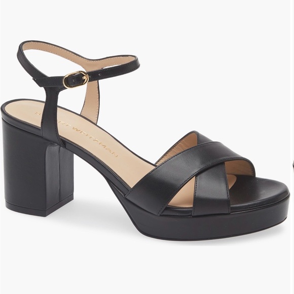 Stuart Weitzman Shoes - Stuart Weitzman Dayna ankle strap platform Black Women's Sandal sz 9